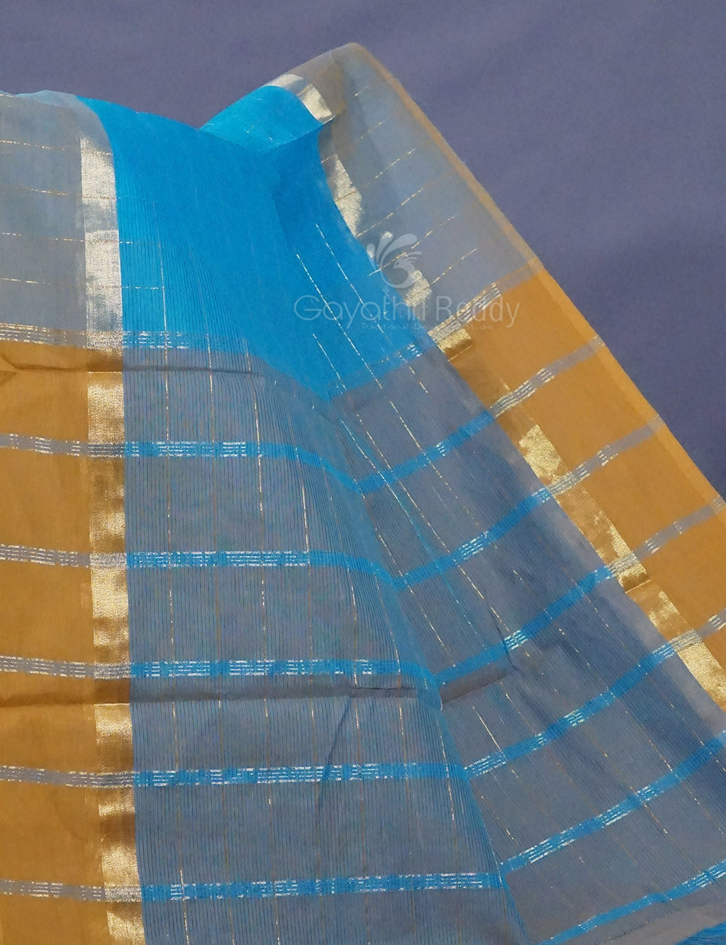 Dual Shade of Sky Blue And Grey Pure Mangalgiri Cotton By Gayathri Reddy Designer Studio