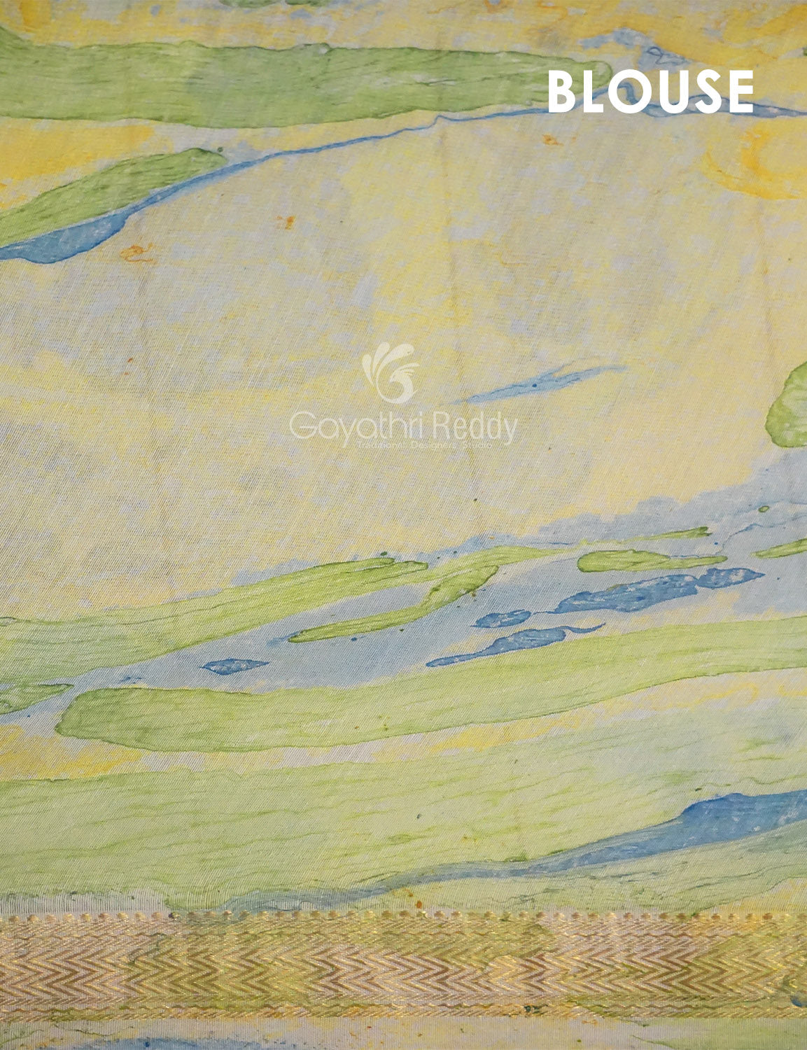 Combo of Parrot Green and Blue Chanderi Printed Saree By Gayathri Reddy Designer Studio