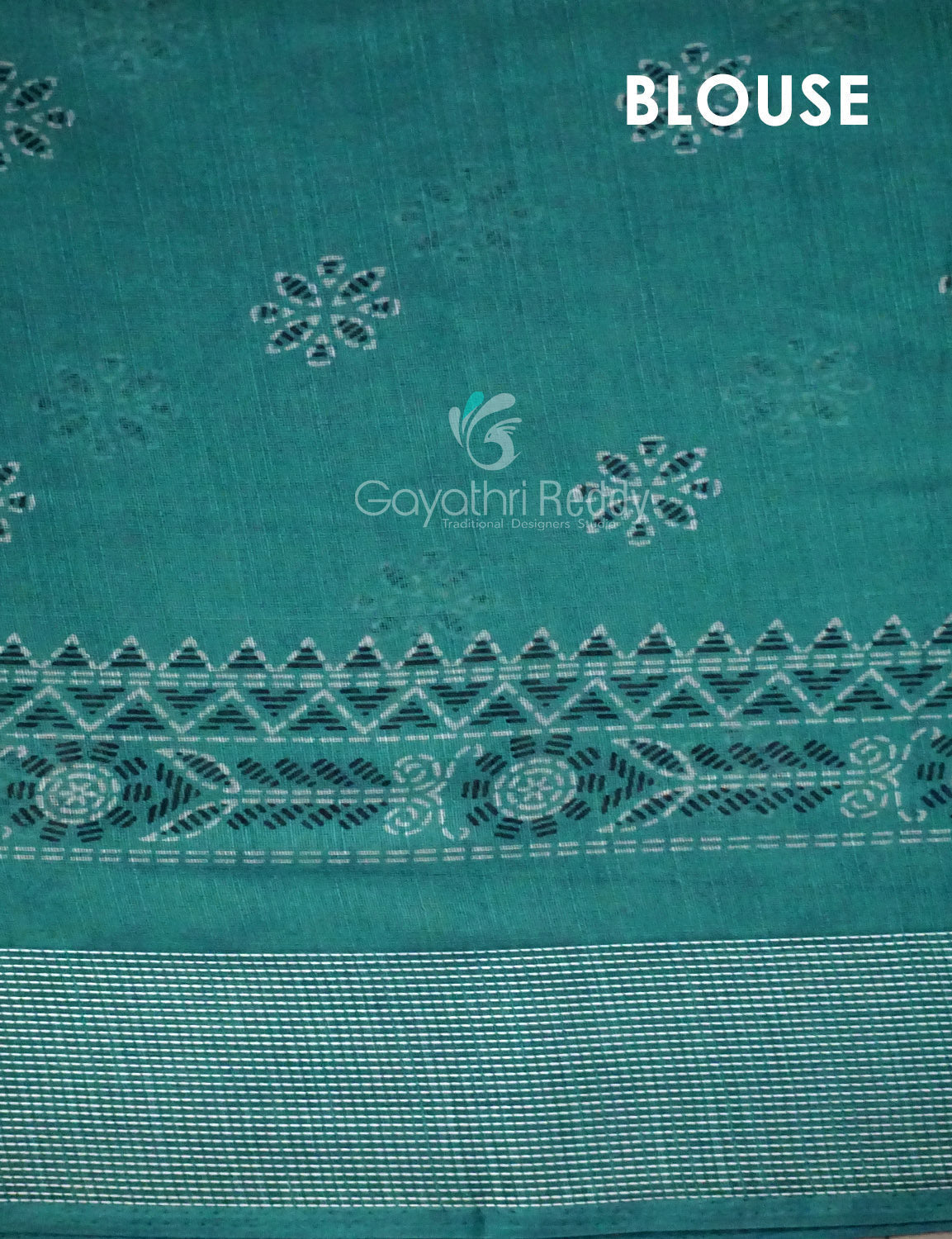 Rama Green Coloured Block Print Semi Chanderi Saree By Gayathri Reddy Designer Studio