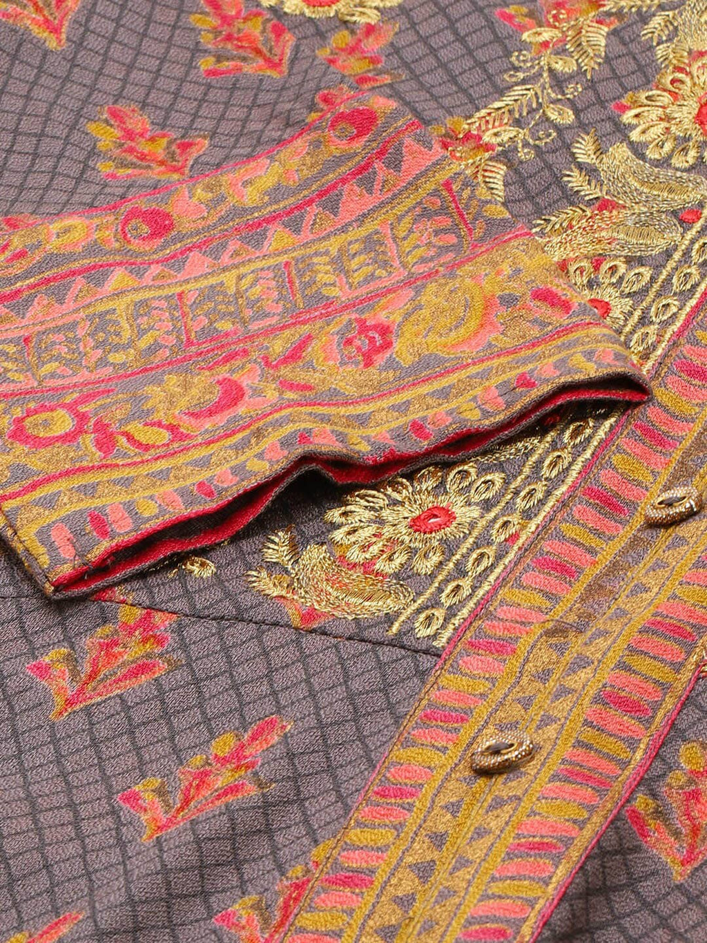 HERE&NOW Women Grey Ethnic Motifs Printed Kurta Set