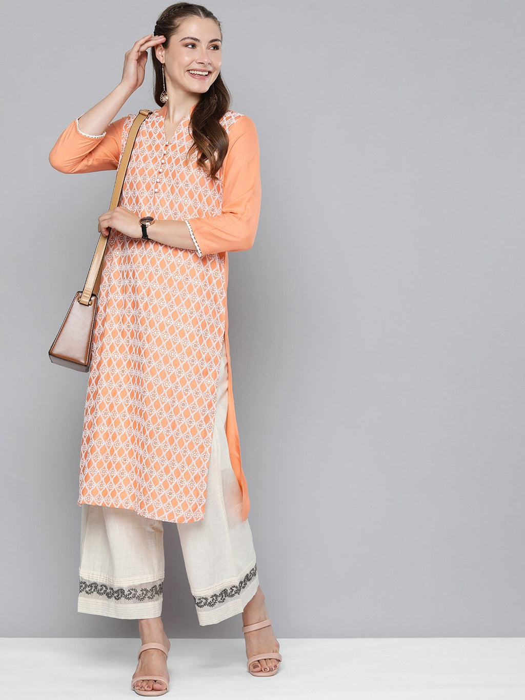 HERE&NOW Women Ethnic Motifs Embroidered Sequined Kurta