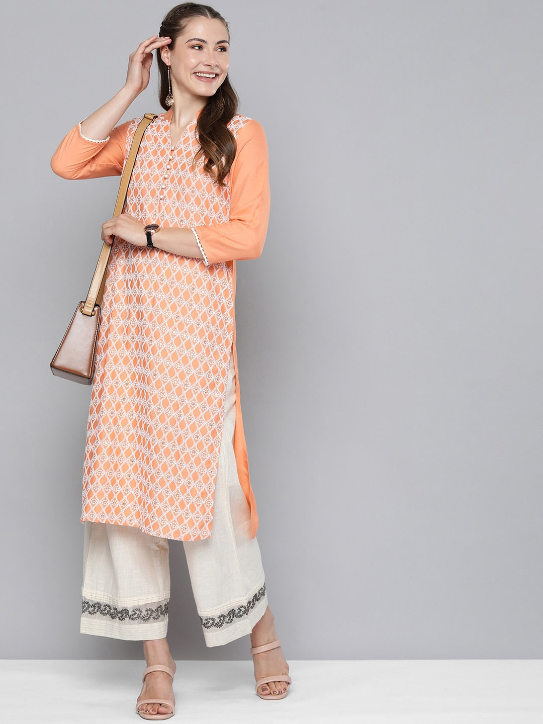 HERE&NOW Women Ethnic Motifs Embroidered Sequined Kurta