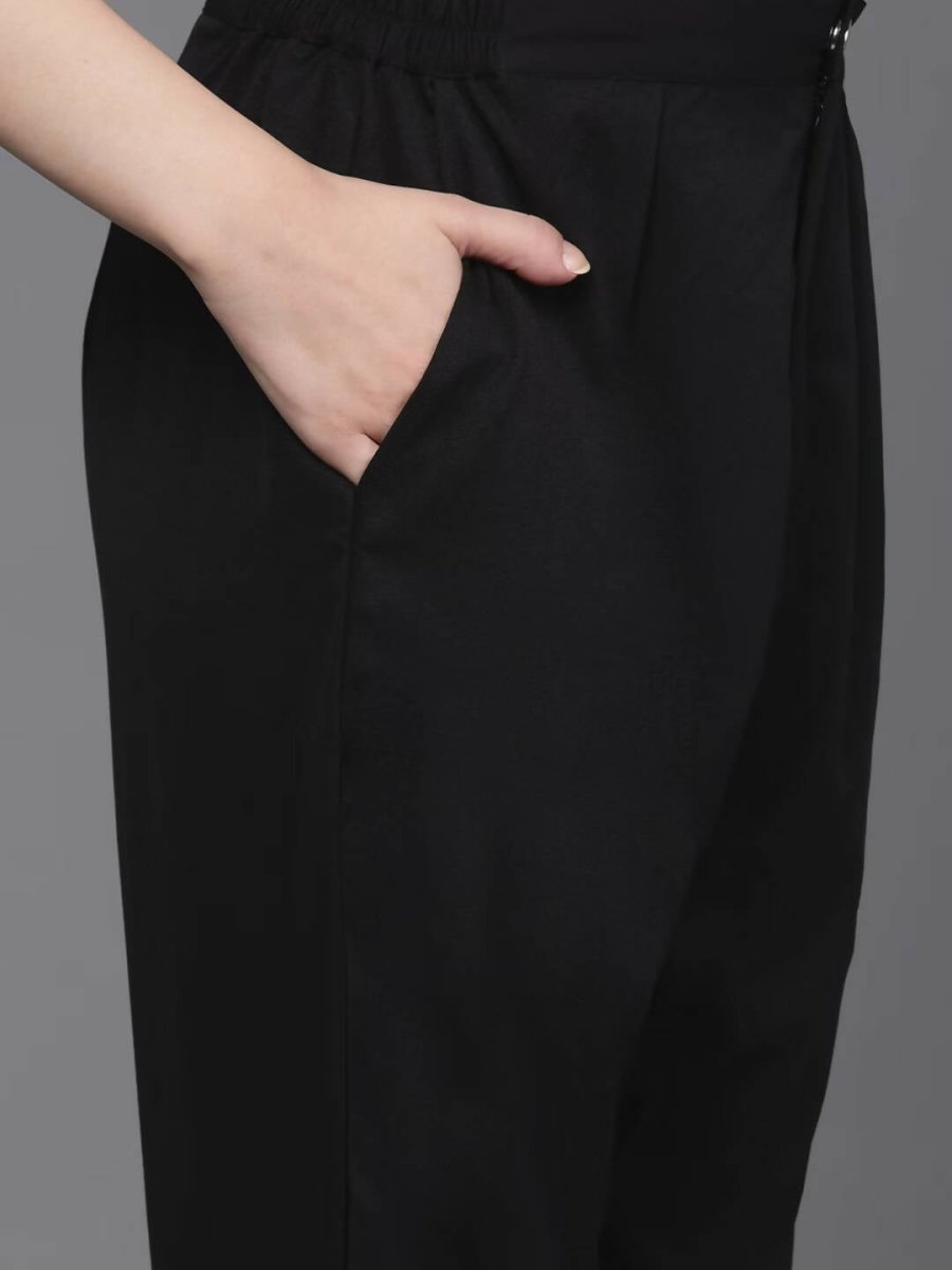 Ahalyaa Women Regular Sequinned Kurta with Trousers & With Dupatta - Black Color