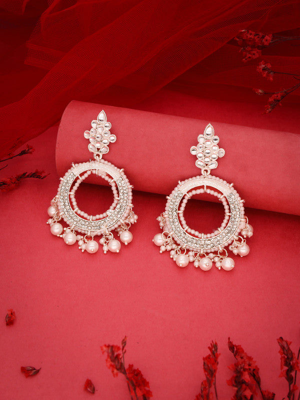 Tehzeeb Creations Gold Drop & Danglers Earring For Women & Girls Diamond, Pearl Brass Drops & Danglers