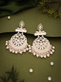 Tehzeeb Creations Brass Gold-Polished Silver, Gold, White Jewel Earrings