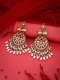 Tehzeeb Creations Modern White Opal And Silver Chandelier Drop Earrings For Woman