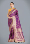 Monjolika Fashion Purple Color Banarasi Silk Wedding Collection Saree