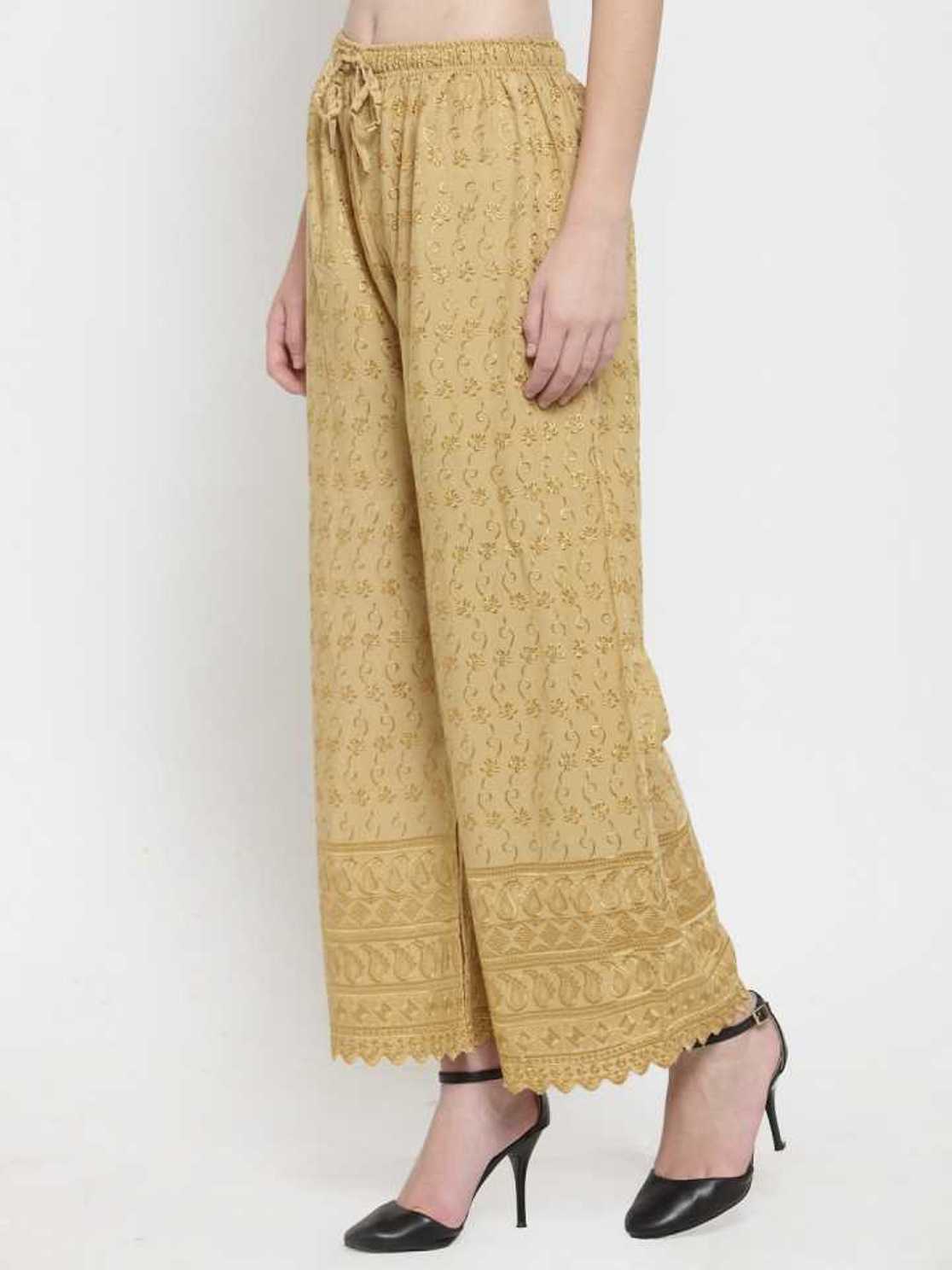 PAVONINE Beige Color Full Chikankari Rayon Fabric Sharara For Women