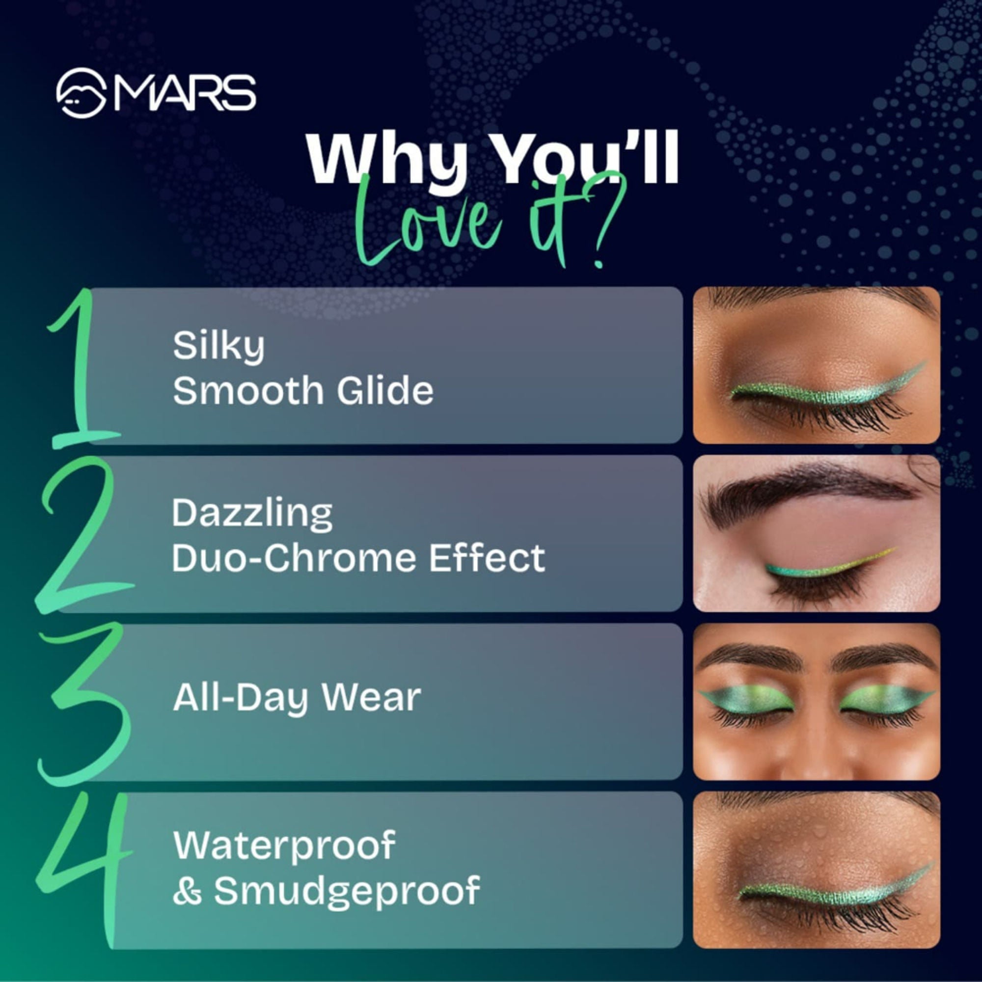 MARS Cosmetics Northern Lights In A Pencil Eyeliner - 01-Swedish Aurora