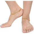 AanyaCentric Gold-Polished Traditional Anklets Payal - Classic and Stylish for Women and Girls