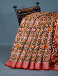 Shades of Brown Colour Patola Print Semi Chanderi Saree By Gayathri Reddy Designer Studio