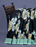 Black Colour Block Print Pure Mulmul Cotton Saree By Gayathri Reddy Designer Studio