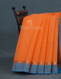 Dual Shades of Orange With Contrast Blouse Pure Mangalgiri Cotton By Gayathri Reddy Designer Studio