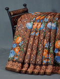 Shades of Dark Dry Mehendi Colour Floral Design Semi Chanderi Saree By Gayathri Reddy Designer Studio