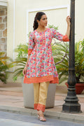 Vaasva Women Lemon Embroidered Printed Kurta Set With Laced Solid Pants