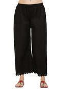 PAVONINE Black Color Full Chikankari Cotton Fabric Palazzo For Women