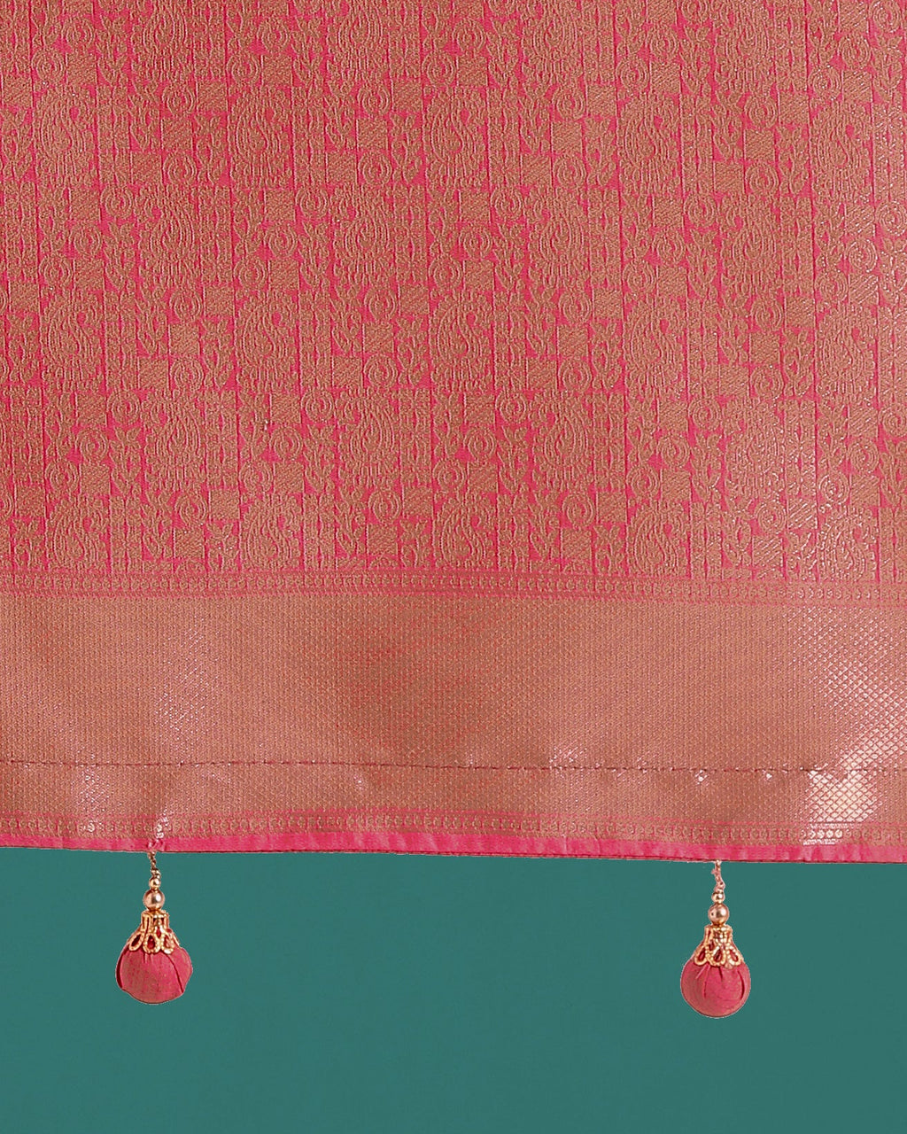 Monjolika Fashion Pink Colour Banarasi Satin Silk Zari Weaving Classic Saree
