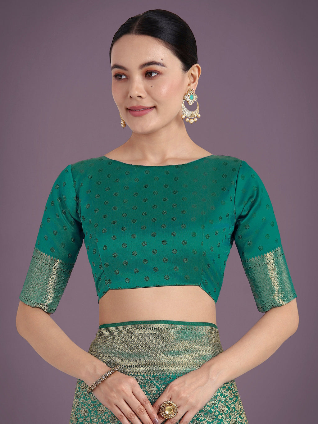 Monjolika Fashion Teal Color Baanrasi Satin Silk Saree for Wedding Functions