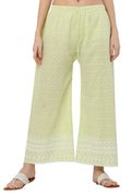 PAVONINE Lemon Color Full Thread Chikankari Cotton Fabric Sharara For Women
