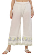 PAVONINE Lemon Color Hem Half Chikankari Cotton Fabric Sharara For Women