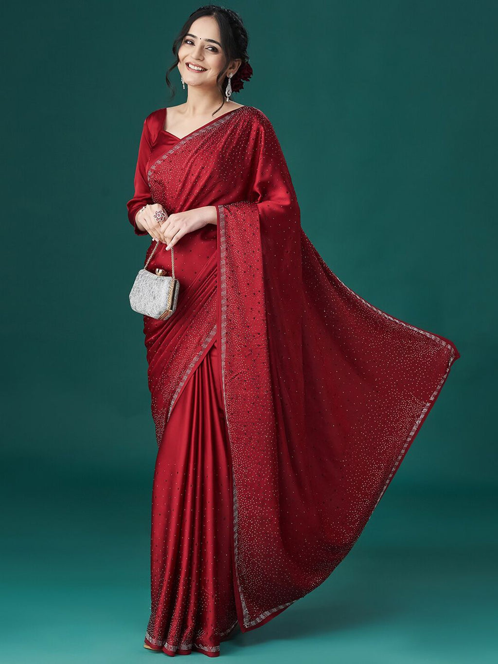 kasee Embellished Satin Saree