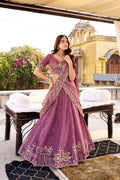 Lorenvalley Fashion Lavender Crush Silk Sequins and Thread Embroidery Work Lehenga Choli with Dupatta