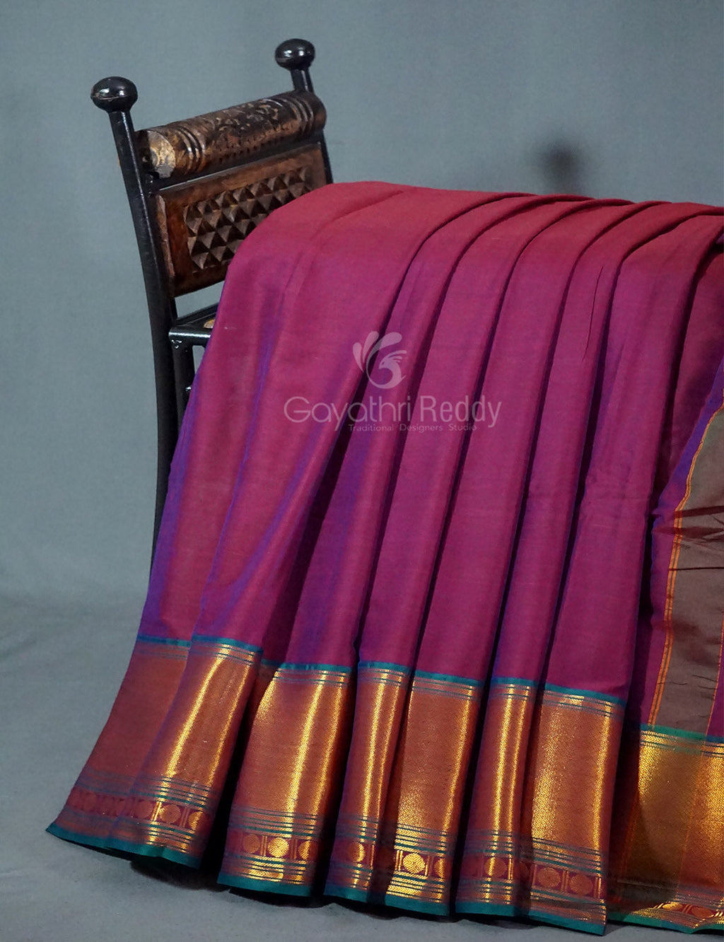 Kalanetha Magenta Pink Colour Zari Kanchi Style Pure Narayanpet Cotton Saree By Gayathri Reddy Designer Studio