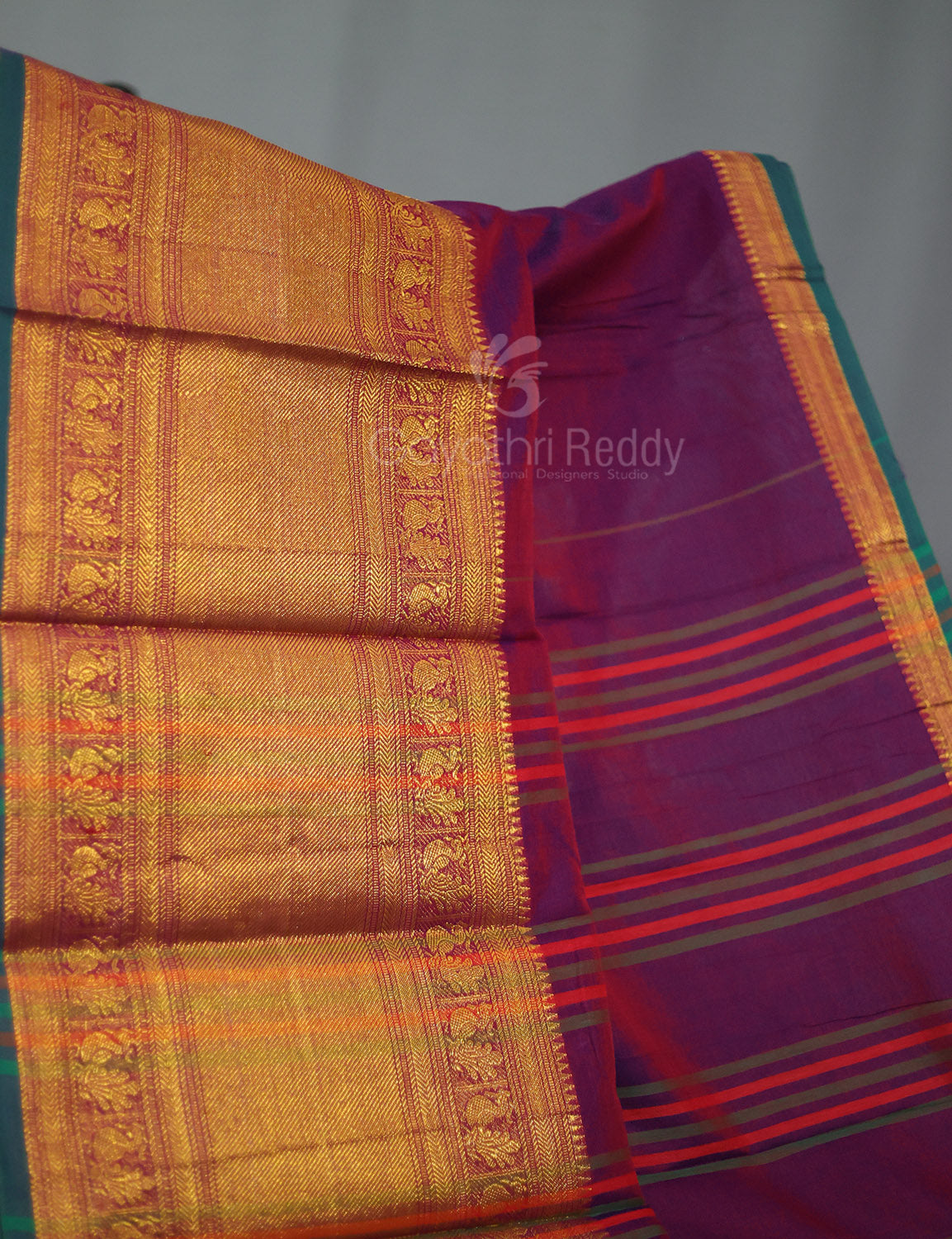Kalanetha Jamuni With Zari Kanchi Style Pure Narayanpet Cotton Saree By Gayathri Reddy Designer Studio