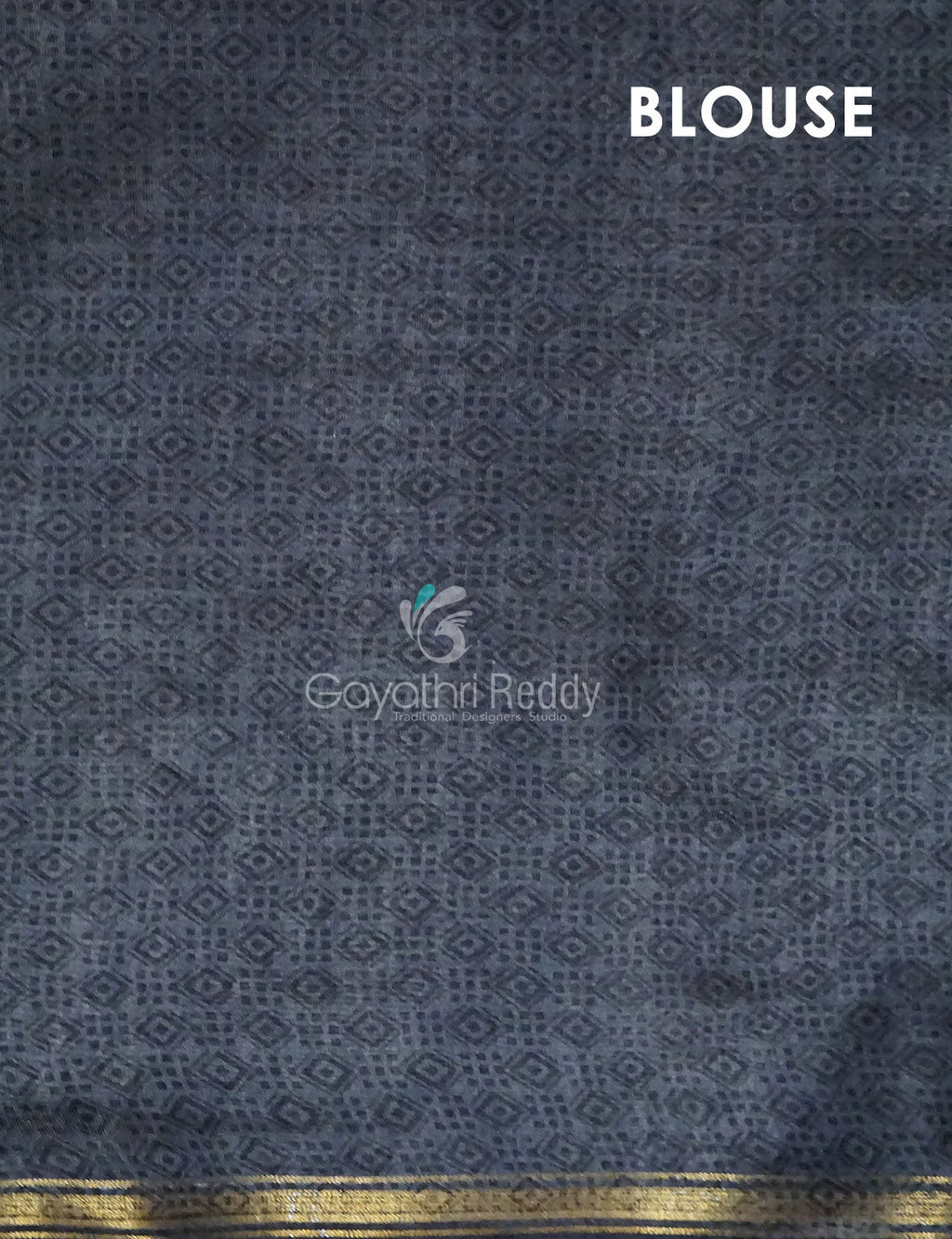 Black Coloured Floral Print Semi Chanderi Saree By Gayathri Reddy Designer Studio