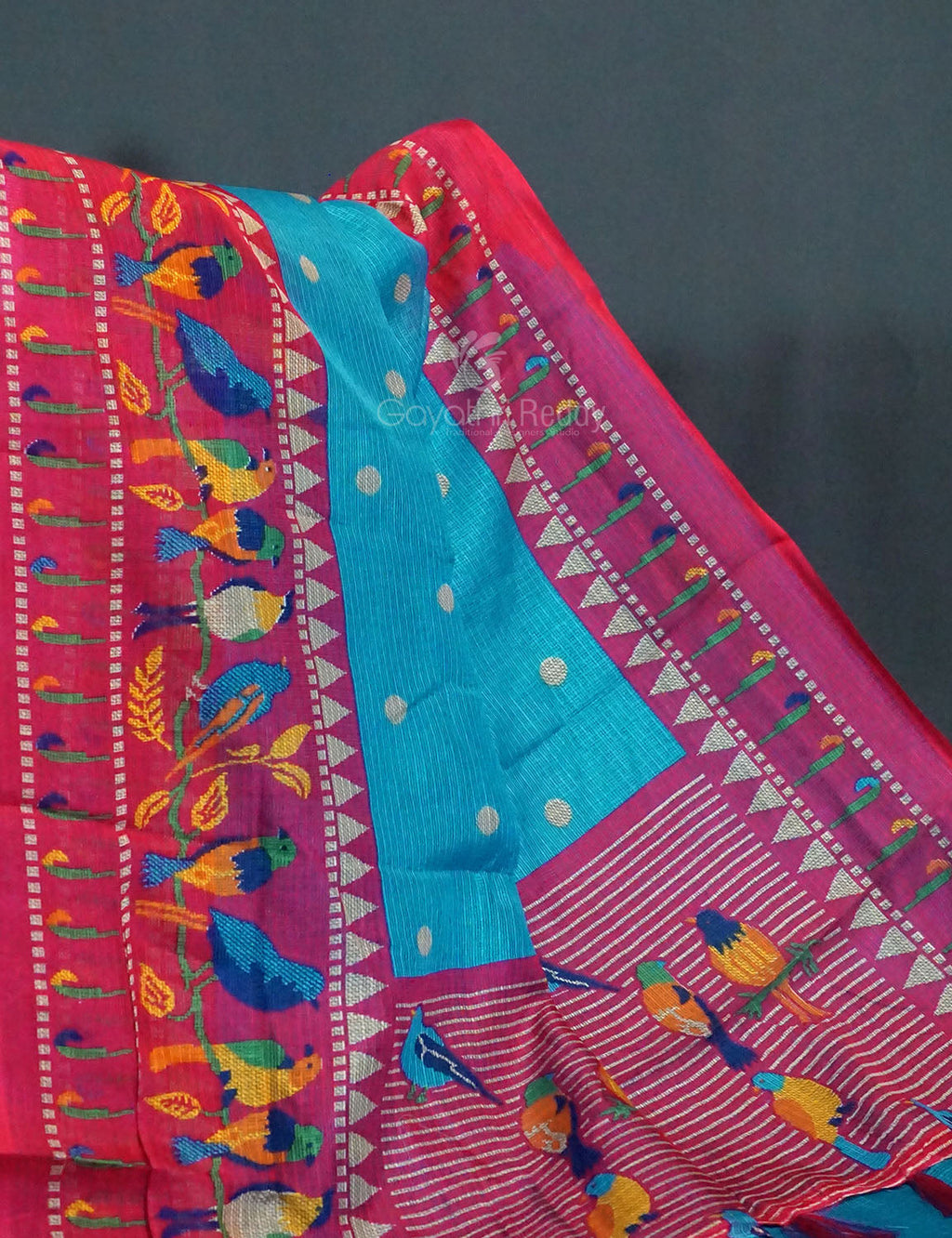 Rama Blue Colour With All Over Buttes Semi Silk Kota Saree By Gayathri Reddy Designer Studio