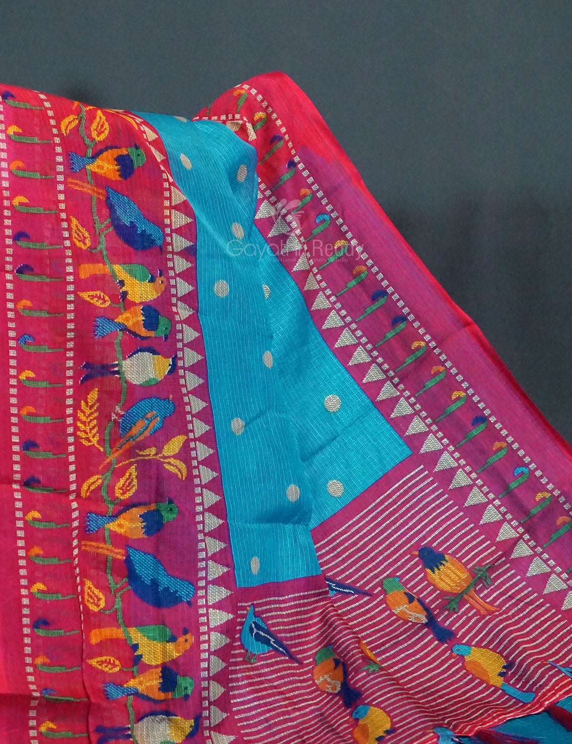 Rama Blue Colour With All Over Buttes Semi Silk Kota Saree By Gayathri Reddy Designer Studio