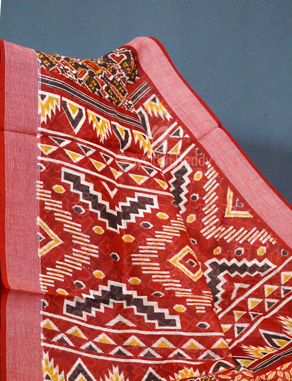 Shades of Brown Colour Patola Print Semi Chanderi Saree By Gayathri Reddy Designer Studio