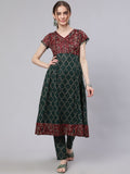 Aks Ethnic Motifs Printed Pure Cotton Anarkali Kurta