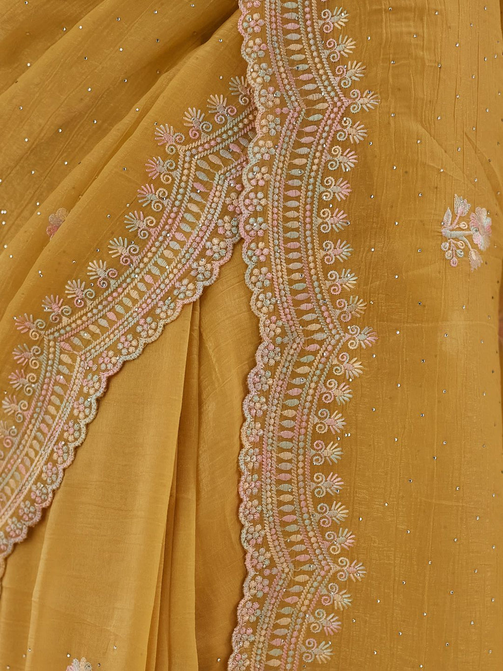 kasee Floral Phulkari Silk Blend Saree