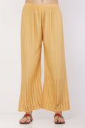 PAVONINE Beige Color Goti Aari Work Rayon Fabric Palazzo For Women