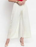 PAVONINE Off-White Color Goti Aari Work Rayon Fabric Sharara For Women
