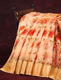 Shades of Orange Colour Printed Semi Chanderi Saree By Gayathri Reddy Designer Studio