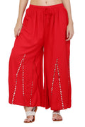 PAVONINE Red Color Mirror Embroidery Work Sharara For Women