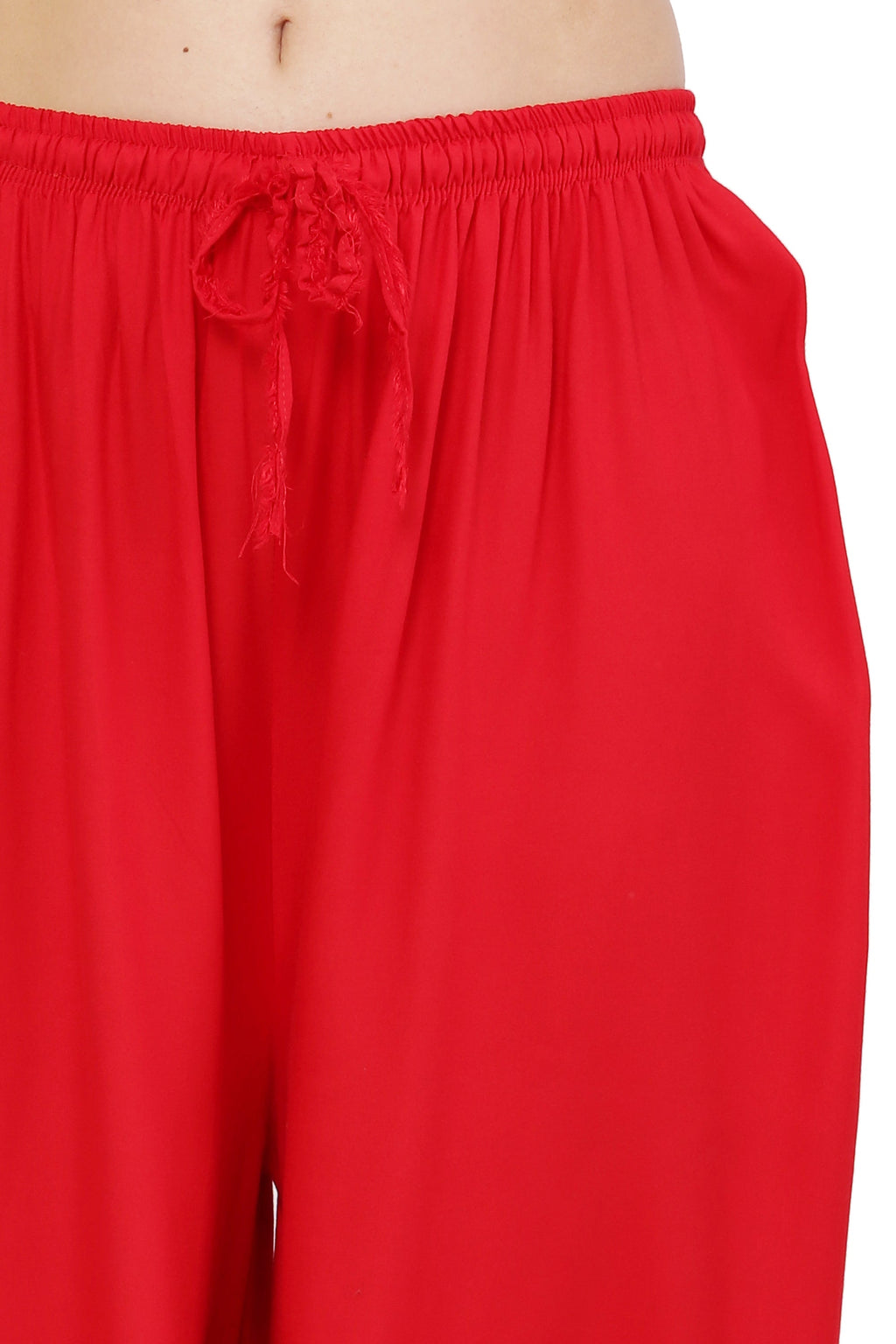 PAVONINE Red Color Mirror Embroidery Work Sharara For Women
