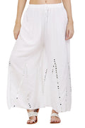 PAVONINE White Color Mirror Embroidery Work Sharara For Women