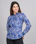 House of RP Women's Blue Cotton Floral Printed Casual Shirt