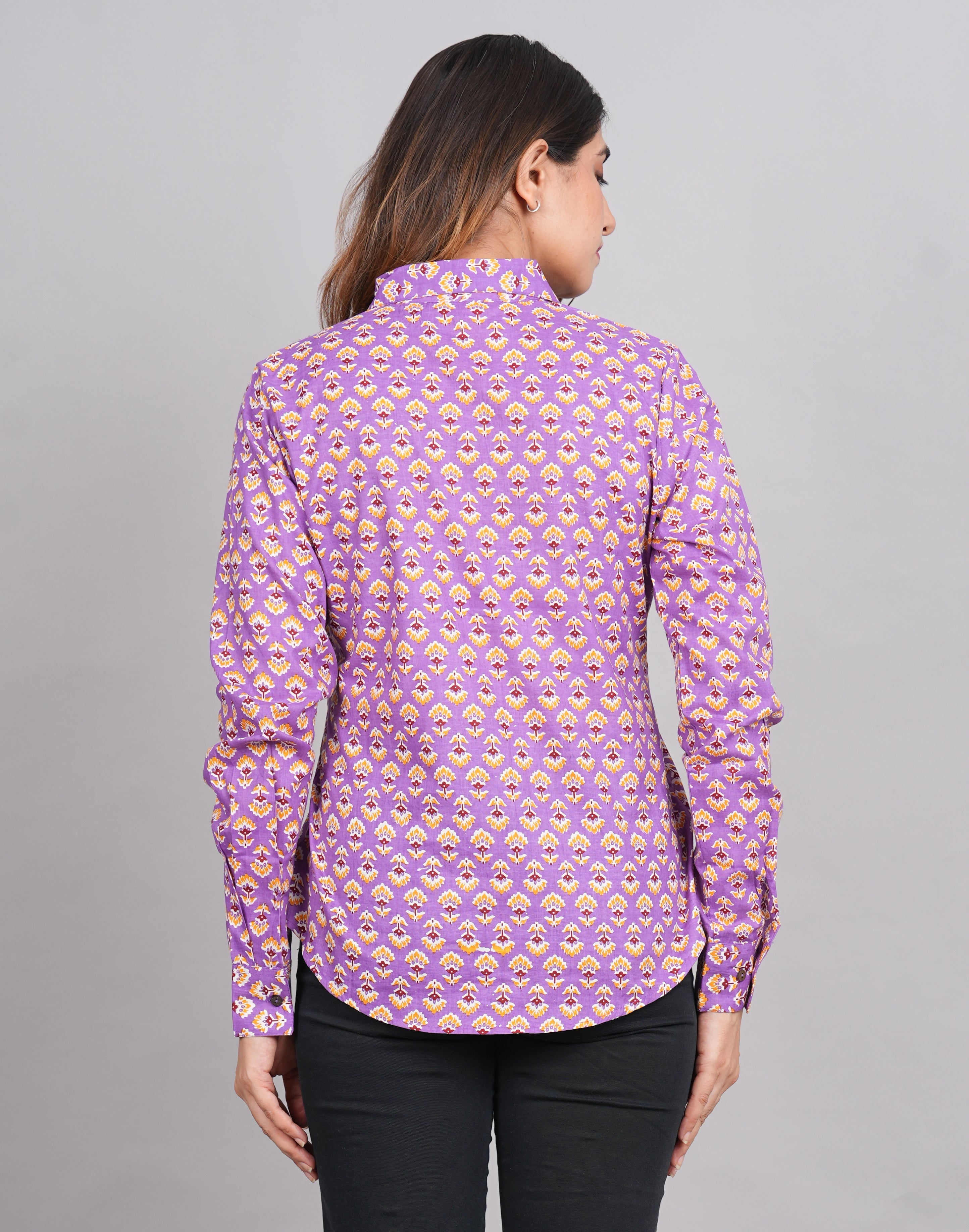 House of RP Women's Pink Cotton Floral Printed Casual Shirt