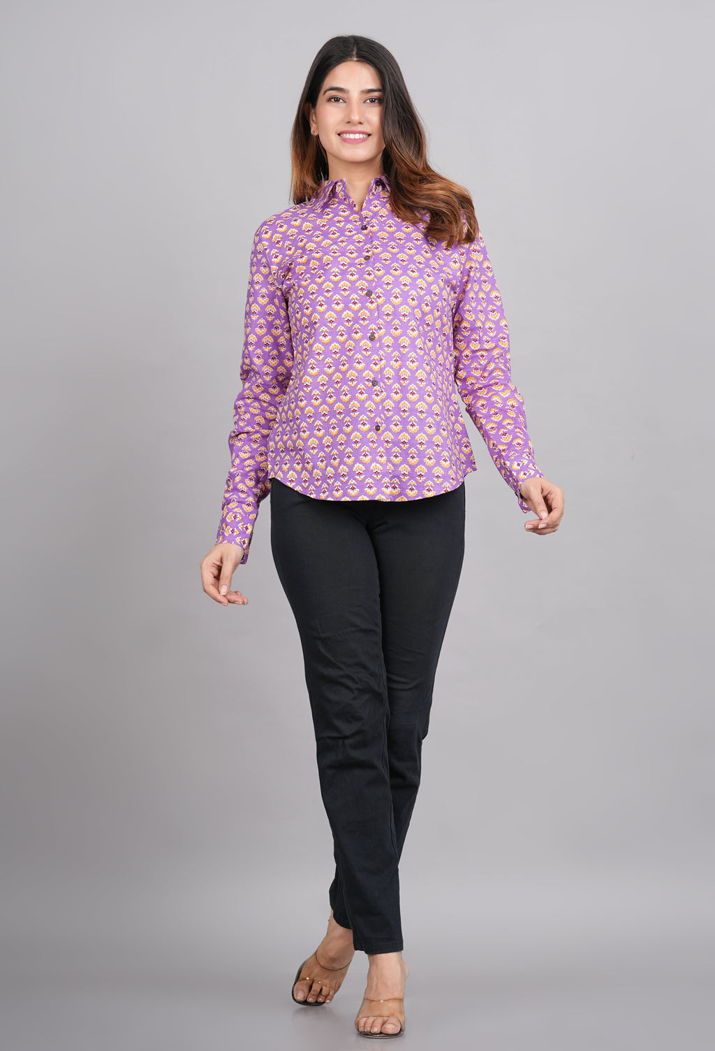 House of RP Women's Pink Cotton Floral Printed Casual Shirt