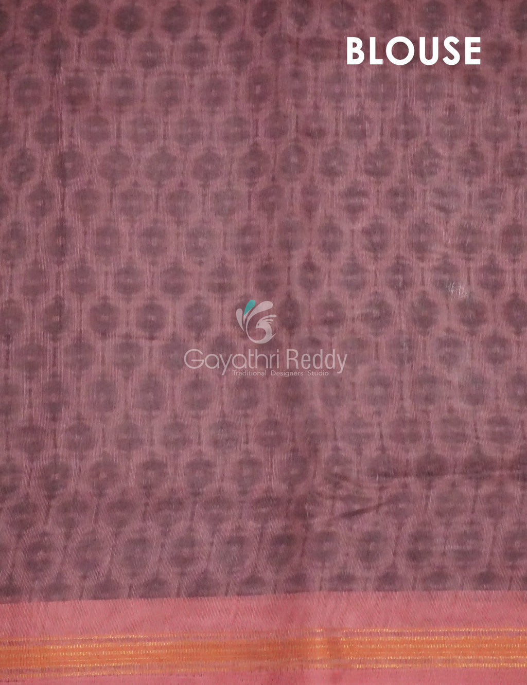 Mauve Pink Colour Geometric Print Semi Chanderi Saree By Gayathri Reddy Designer Studio