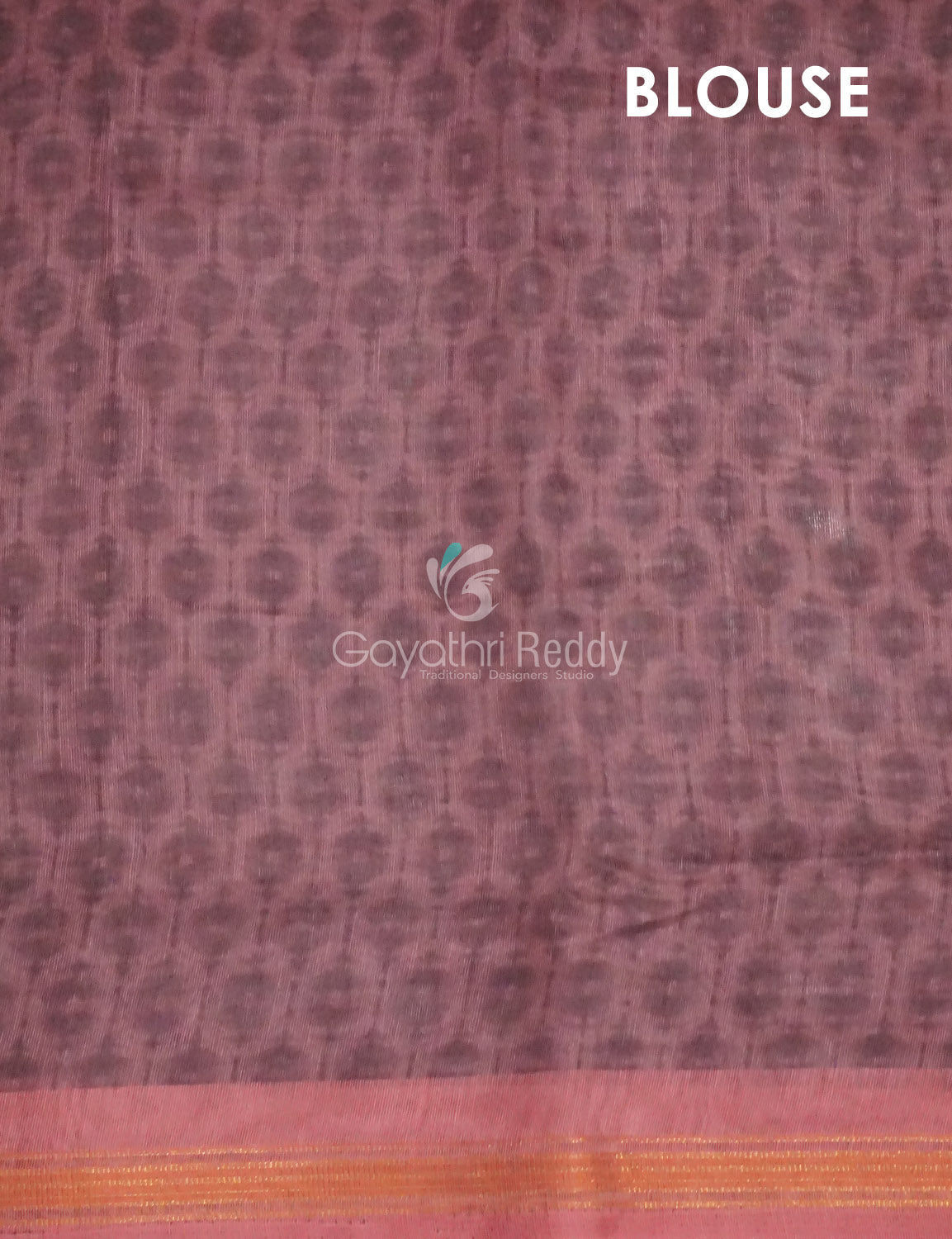 Mauve Pink Colour Geometric Print Semi Chanderi Saree By Gayathri Reddy Designer Studio
