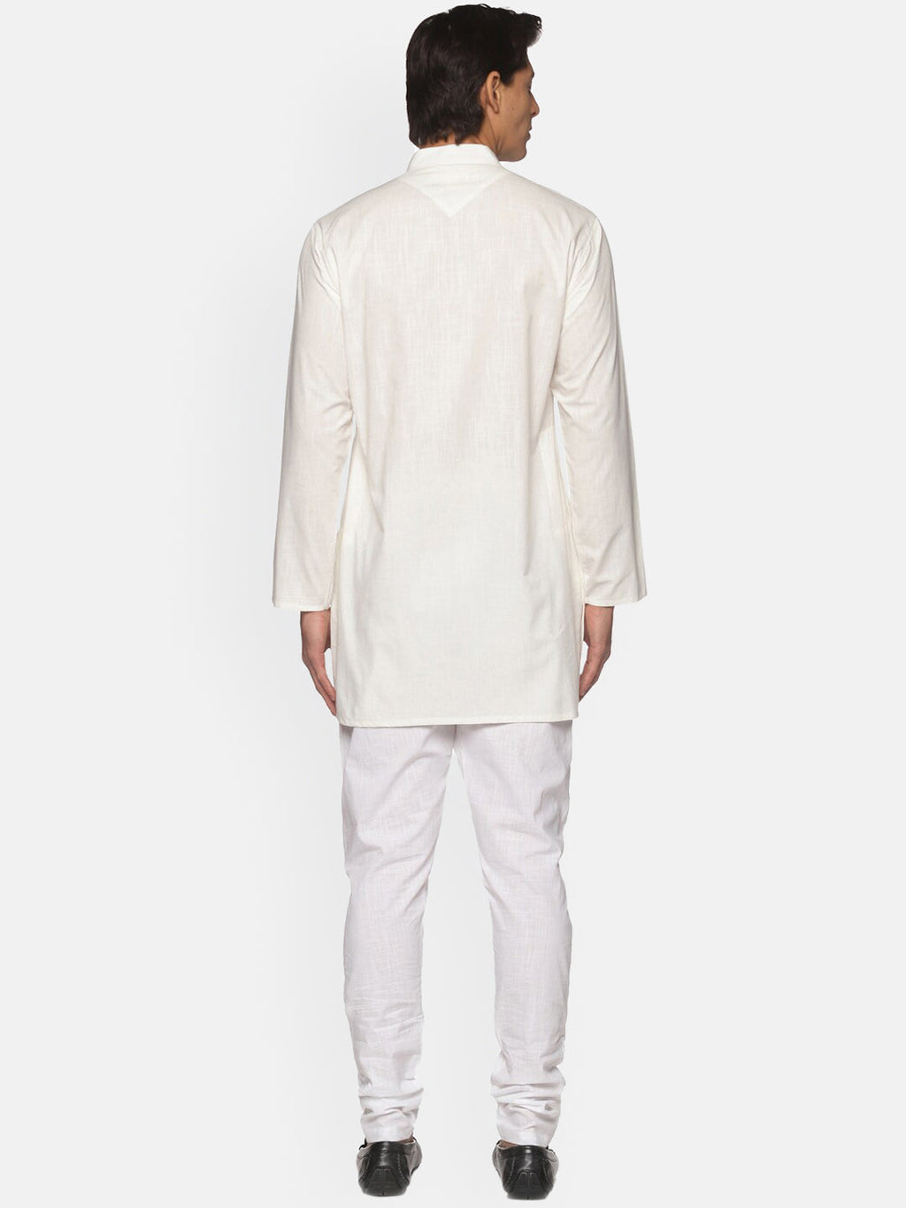 Sethukrishna Men Cream-Coloured Striped Pure Cotton Kurta with Pyjamas