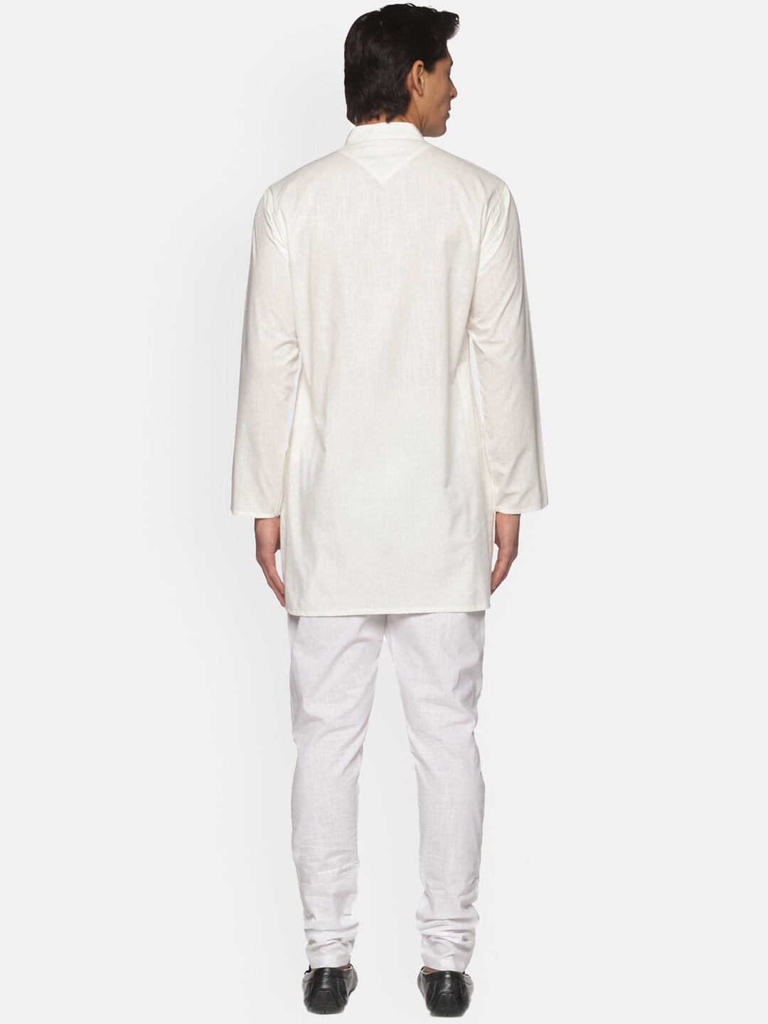 Sethukrishna Men Cream-Coloured Striped Pure Cotton Kurta with Pyjamas