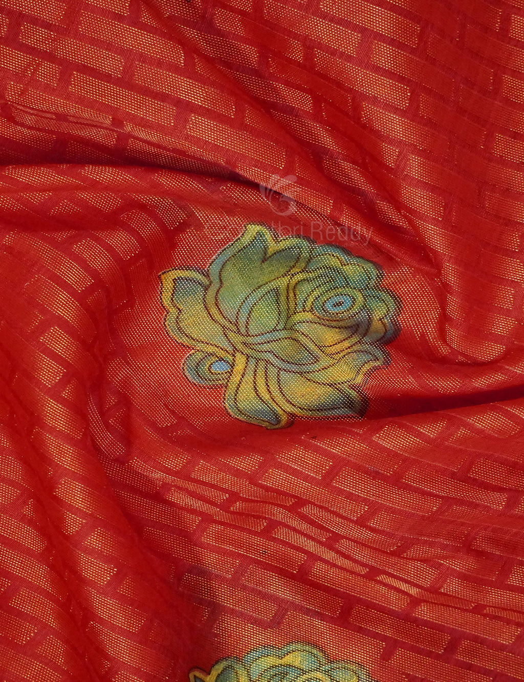 Orange Colour With Ink Blue Blouse Cotton Brasso Saree By Gayathri Reddy Designer Studio