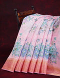 Shades of Baby Pink Colour Printed Semi Chanderi Saree By Gayathri Reddy Designer Studio