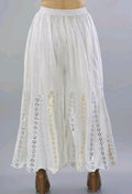 PAVONINE Off-White Color Embroidery Floral Patch Work Flared Sharara For Women